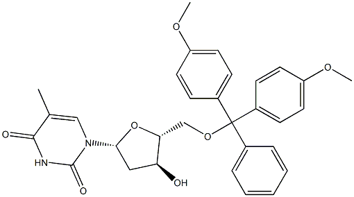 5'-O-Dimethoxytrityl-deoxythymidine Structure