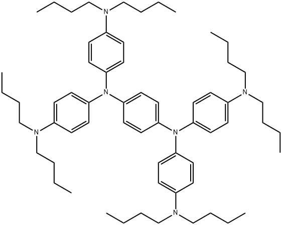 N,N,N',N'-Tetrakis[4-(dibutylamino)phenyl]benzene-1,4-diamine Structure