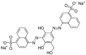 disodium 4,4'-[[2,4-dihydroxy-5-(hydroxymethyl)-1,3-phenylene]bis(azo)]bisnaphthalene-1-sulphonate Structure