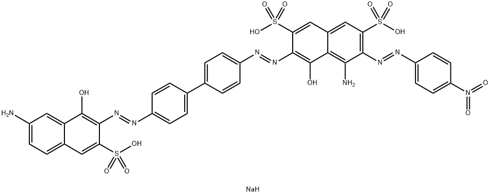 4-Amino-6-[[4'-[(7-amino-1-hydroxy-3-sulfo-2-naphtyl)azo]-1,1'-biphenyl-4-yl]azo]-5-hydroxy-3-[(4-nitrophenyl)azo]-2,7-naphthalenedisulfonic acid trisodium salt Structure