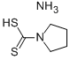 Ammonium 1-pyrrolidinedithiocarbamate Structure
