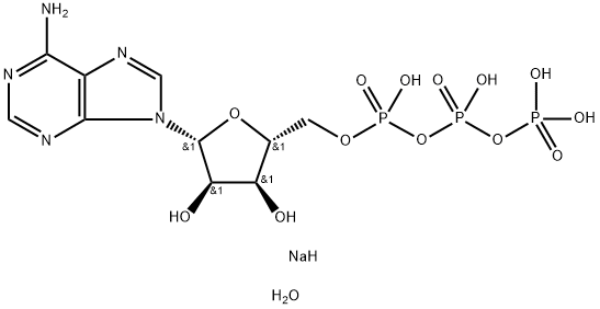 Adenosine5'-(tetrahydrogen triphosphate), disodiuM salt, trihydrate (9CI) Structure