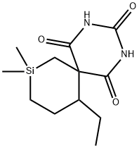 1-ethyl-4,4-dimethyl-8,10-diaza-4-silaspiro[5.5]undecane-7,9,11-trione Structure