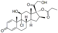 9-chloro-11beta,17,21-trihydroxy-16beta-methylpregna-1,4-diene-3,20-dione 17-propionate Structure