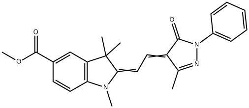 methyl 2-[(1,5-dihydro-3-methyl-5-oxo-1-phenyl-4H-pyrazol-4-ylidene)ethylidene]-1,3,3-trimethylindoline-5-carboxylate Structure