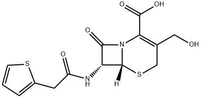 (6R-trans)-3-(hydroxymethyl)-8-oxo-7-(2-thienylacetamido)-5-thia-1-azabicyclo[4.2.0]oct-2-ene-2-carboxylic acid Structure