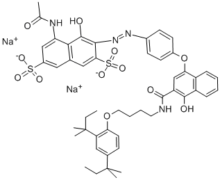 5-ACETAMIDO-3-[4-[3-[4-(2,4-DI-T-PENTYLPHENOXY)BUTYLCARBAMOYL]-4-HYDROXY-1-NAPHTHYLOXY]PHENYLAZO]-4-HYDROXY-2,7-NAPHTHALENEDISULFONIC ACID DISODIUM SALT Structure