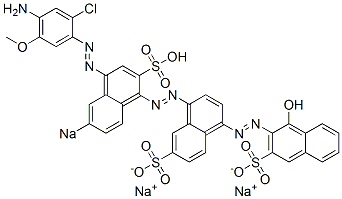 4-[[4-[(4-Amino-2-chloro-5-methoxyphenyl)azo]-6-sodiosulfo-1-naphthalenyl]azo]-1'-hydroxy[1,2'-azobisnaphthalene]-3',6-disulfonic acid disodium salt Structure