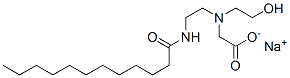 sodium N-(2-hydroxyethyl)-N-[2-[(1-oxododecyl)amino]ethyl]glycinate Structure