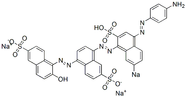 4-[[4-[(4-Aminophenyl)azo]-7-sodiosulfo-1-naphthalenyl]azo]-2'-hydroxy[1,1'-azobisnaphthalene]-6,6'-disulfonic acid disodium salt Structure