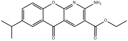 Ethyl 2-amino-7-isopropyl-5-oxo-5H-[1]benzopyrano[2,3-b]pyridine-3-carboxylate Structure