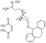 Tropane-8-propionamide, 3-(10,11-dihydro-5H-dibenzo(a,d)cyclohepten-5- yloxy), oxime, di(hydrogen maleate) Structure
