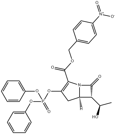 (5R,6S)-3-[(Diphenoxyphosphinyl)oxy]-6-[(1R)-1-hydroxyethyl]-7-oxo-1-azabicyclo[3.2.0]hept-2-ene-2-carboxylic acid (4-nitrophenyl)methyl ester Structure