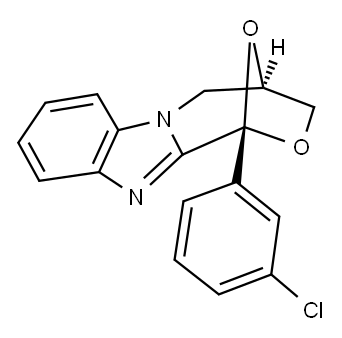1,4-Epoxy-1H,3H-(1,4)oxazepino(4,3-a)benzimidazole, 4,5-dihydro-1-(3-c hlorophenyl)- Structure