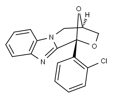 1,4-Epoxy-1H,3H-(1,4)oxazepino(4,3-a)benzimidazole, 4,5-dihydro-1-(2-c hlorophenyl)- Structure