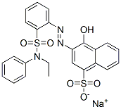 3-[[2-[(N-Ethyl-N-phenylamino)sulfonyl]phenyl]azo]-4-hydroxy-1-naphthalenesulfonic acid sodium salt Structure
