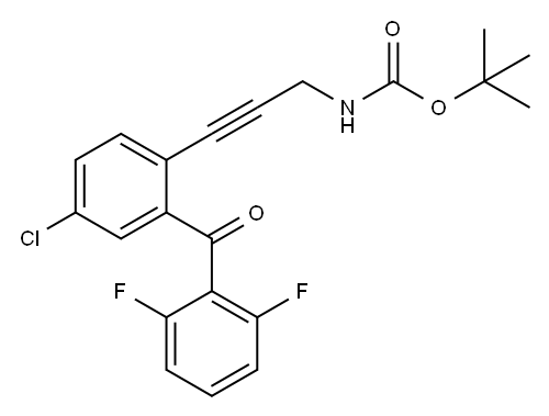 [3-[4-Chloro-2-(2,6-difluorobenzoyl)phenyl]prop-2-ynyl]carbamic acid tert-butyl ester Structure