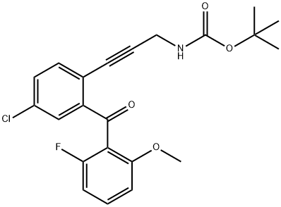 CARBAMIC ACID, [3-[4-CHLORO-2-(2-FLUORO-6-METHOXYBENZOYL)PHENYL]-2-PROPYNYL]-, 1,1-DIMETHYLETHYL ESTER Structure