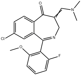 (1E,4E)-8-chloro-4-((diMethylaMino)Methylene)-1-(2-fluoro-6-Methoxyphenyl)-3,4-dihydrobenzo[c]azepin-5-one Structure
