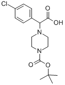 4-[CARBOXY-(4-CHLORO-PHENYL)-METHYL]-PIPERAZINE-1-CARBOXYLIC ACID TERT-BUTYL ESTER HYDROCHLORIDE Structure