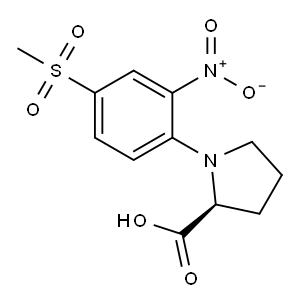 1-[4-(METHYLSULFONYL)-2-NITROPHENYL]PYRROLIDINE-2-CARBOXYLIC ACID Structure