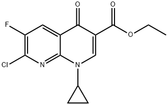 7-Chloro-1-cyclopropyl-6-fluoro-1,4-dihydro-4-oxo-1,8-naphthyridine-3-carboxylic Acid Ethyl Ester Structure