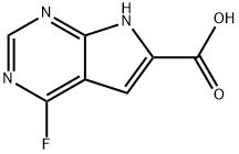 4-fluoro-7H-pyrrolo[2,3-d]pyrimidine-6-carboxylic acid Structure