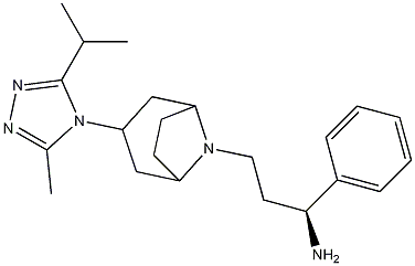 (1S)-3-[3-(3-Isopropyl-5-methyl-4H-1,2,4-triazol-4-yl)-exo-8-azabicyclo[3.2.1]oct-8-yl]-1-phenyl-1-propanamine Structure