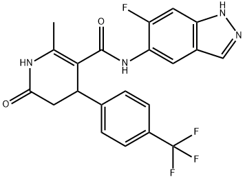 N-(6-Fluoro-1H-indazol-5-yl)-2-methyl-6-oxo-4-[4-(trifluoromethyl)phenyl]-1,4,5,6-tetrahydro-3-pyridinecarboxamide Structure