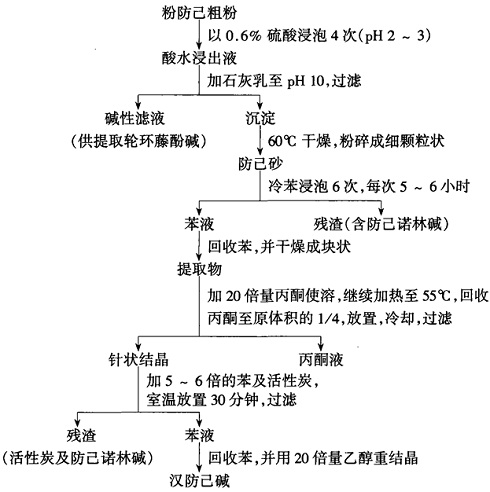 粉防已中汉防已碱的提取