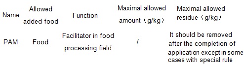 The maximum amount for food additives as maximal allowable residue
