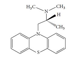 The chemical structure of promethazine
