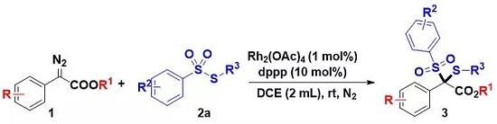 Rh(II)/dppp共催化合成偕二硫化物 