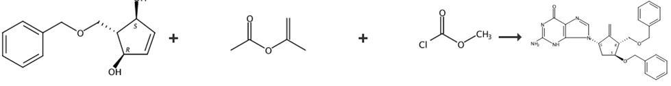 2-氨基-1,9-二氢-9-[(1S,3R,4S)-4-苄氧基-3-苄氧基甲基-2-亚甲基环戊基]-6H-嘌呤-6-酮的合成路线
