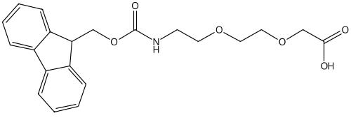 [2-[2-(Fmoc-氨基)乙氧基]乙氧基]乙酸的结构式