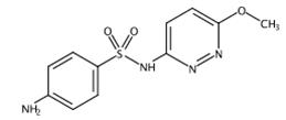 图1 磺胺甲氧哒嗪的结构式。