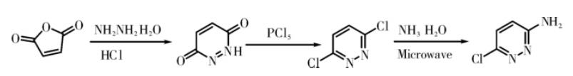 3-氨基-6-氯哒嗪的合成路线图