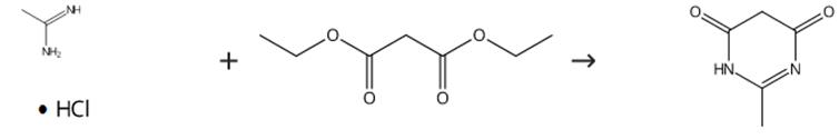图1 4，6-二羟基-2-甲基嘧啶的合成路线[2]。