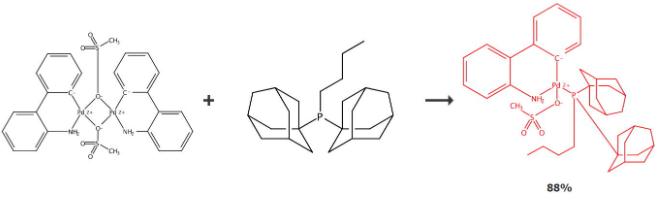 甲磺酸[正丁基二(1-金刚烷基)膦](2-氨基-1,1'-联苯-2-基)钯(II)的合成路线