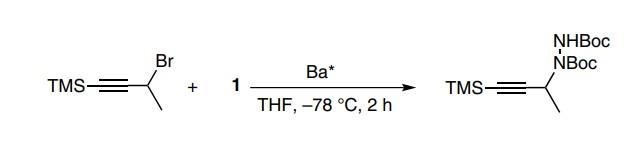 偶氮二甲酸二叔丁酯与γ-三烷基硅基化丙炔卤化物发生barbier型丙炔基化反应.jpg