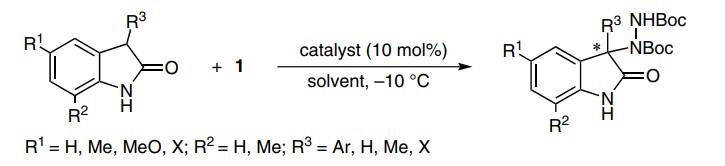 偶氮二甲酸二叔丁酯直接胺化无保护的3-芳基和脂肪族取代的氧吲哚.jpg