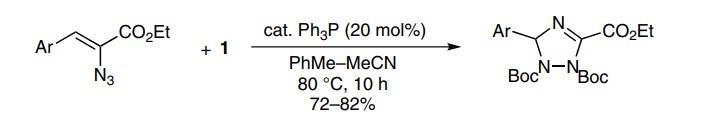 偶氮二甲酸二叔丁酯与2-叠氮丙烯酸酯的反应有效地合成了1,2,4-三唑啉.jpg