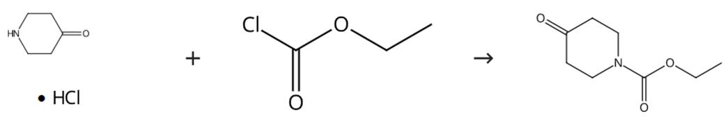 图1 N-乙氧羰基-4-哌啶酮的合成路线