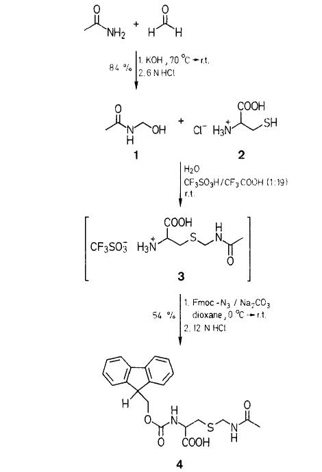 一锅法合成芴甲氧羰基-S-乙酰氨甲基-L-半胱氨酸 