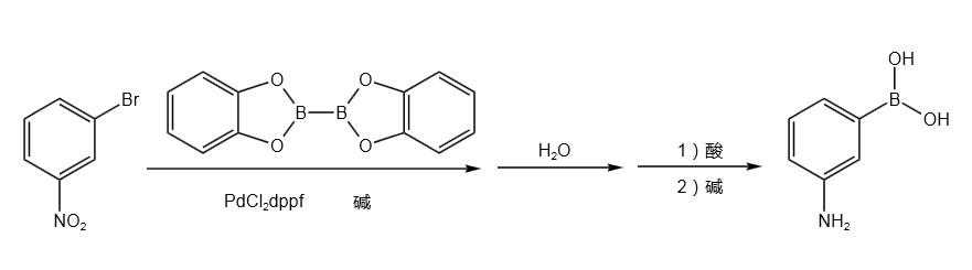 3-氨基苯硼酸反应式
