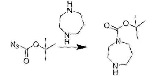 1,4-二氮杂环庚烷-1-甲酸叔丁酯反应式