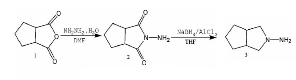 图1 N-氨基-3-氮杂双环[3.3.0]辛烷盐酸盐的合成反应式.png