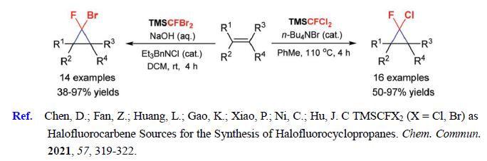 Reactions of (Dichlorofluoromethyl)trimethylsilane