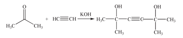 Manufacture of dimethylhexynediol by ethynylation of acetone