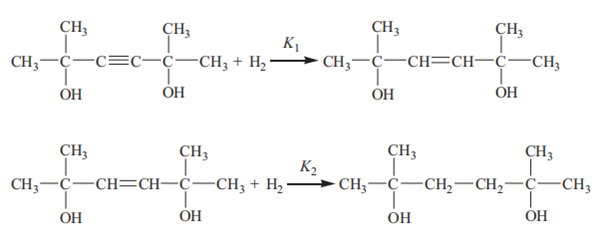 Production of dimethylhexanediol by hydrogenation of dimethylhexynediol